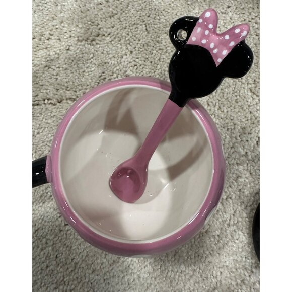 Disney Minnie Mouse Ceramic Mug & Spoon Set With Lid - Picture 5 of 5